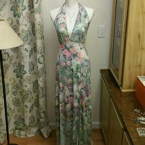 Wild Fox Maxi halter dress floral